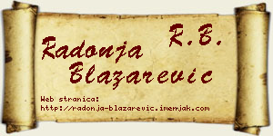 Radonja Blažarević vizit kartica
